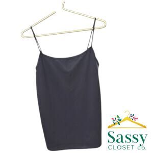 Ann Taylor Camisole M EUC Navy Blue Adjustable Spaghetti Strap Tank Basic Top